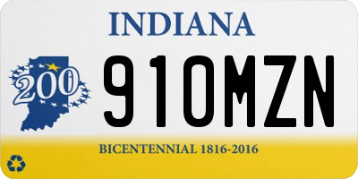 IN license plate 910MZN