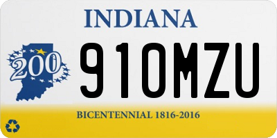 IN license plate 910MZU