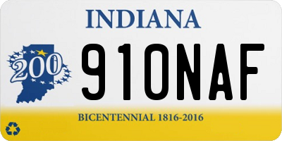 IN license plate 910NAF