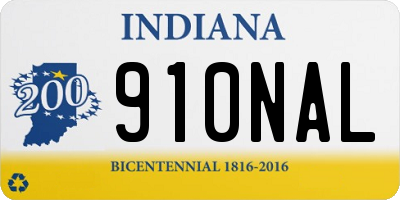IN license plate 910NAL