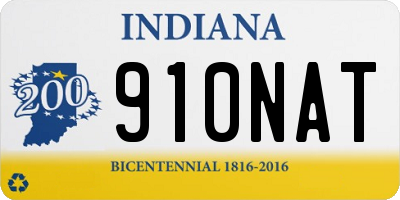IN license plate 910NAT
