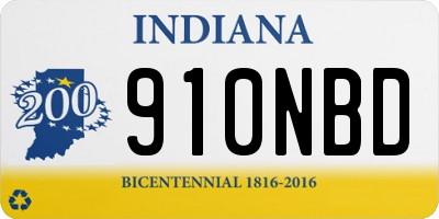IN license plate 910NBD