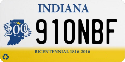 IN license plate 910NBF