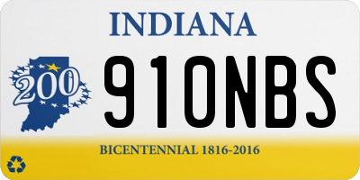 IN license plate 910NBS