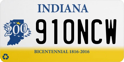 IN license plate 910NCW