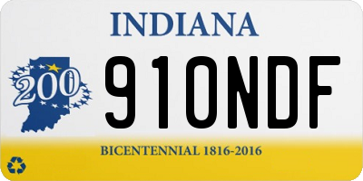 IN license plate 910NDF
