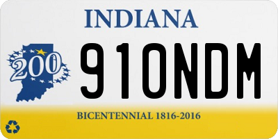 IN license plate 910NDM