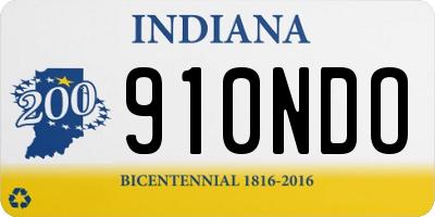 IN license plate 910NDO