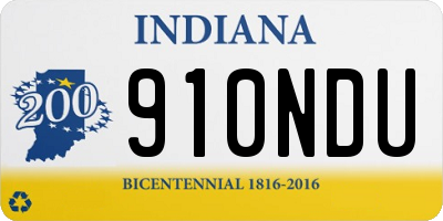 IN license plate 910NDU