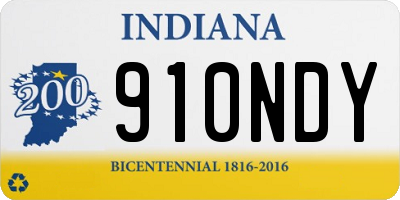 IN license plate 910NDY