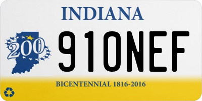 IN license plate 910NEF