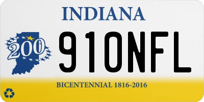 IN license plate 910NFL