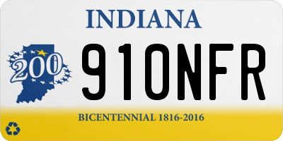 IN license plate 910NFR
