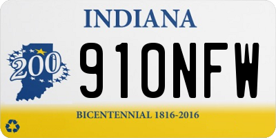 IN license plate 910NFW