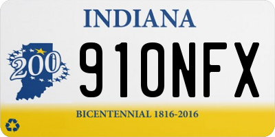 IN license plate 910NFX