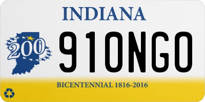 IN license plate 910NGO