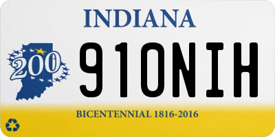 IN license plate 910NIH