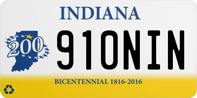 IN license plate 910NIN