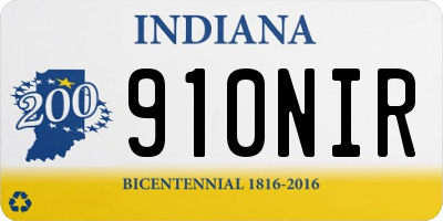 IN license plate 910NIR