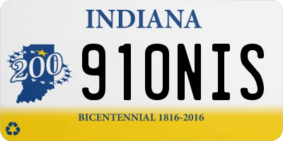 IN license plate 910NIS