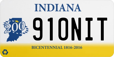 IN license plate 910NIT