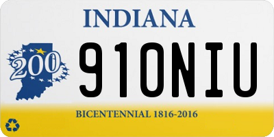 IN license plate 910NIU