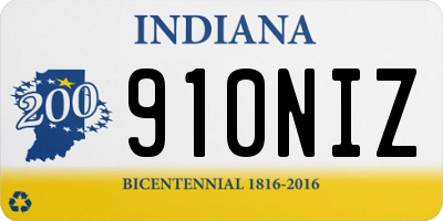 IN license plate 910NIZ