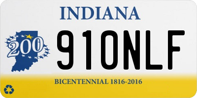 IN license plate 910NLF