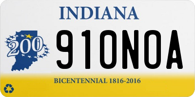 IN license plate 910NOA