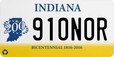 IN license plate 910NOR