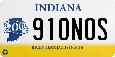 IN license plate 910NOS