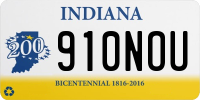 IN license plate 910NOU