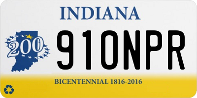 IN license plate 910NPR