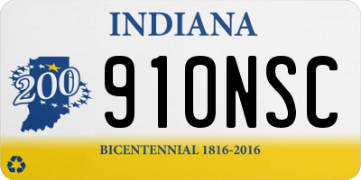 IN license plate 910NSC