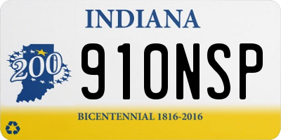 IN license plate 910NSP