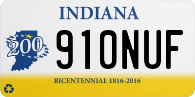 IN license plate 910NUF