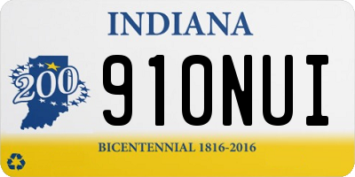 IN license plate 910NUI