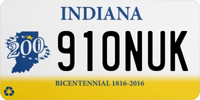 IN license plate 910NUK