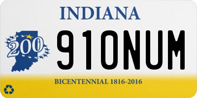 IN license plate 910NUM