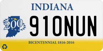 IN license plate 910NUN