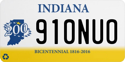 IN license plate 910NUO