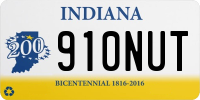 IN license plate 910NUT