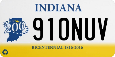 IN license plate 910NUV