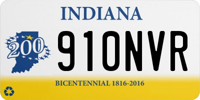 IN license plate 910NVR