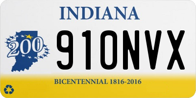 IN license plate 910NVX