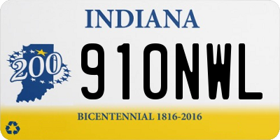 IN license plate 910NWL