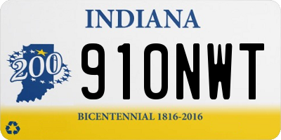 IN license plate 910NWT