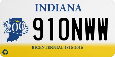 IN license plate 910NWW