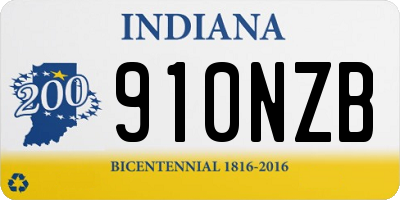 IN license plate 910NZB