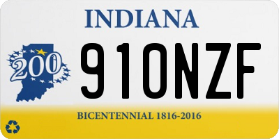 IN license plate 910NZF